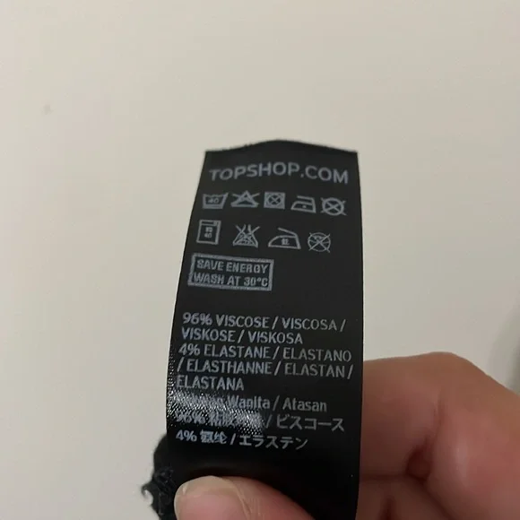 Topshop Elegant Black Long Sleeve Blouse Size 4 - Picture 9 of 9